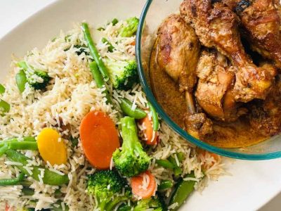 Spiced Chicken with Vegetable Rice